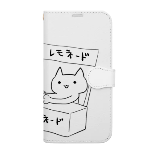 レモネードスタンドねこちゃん 手帳型スマホケース