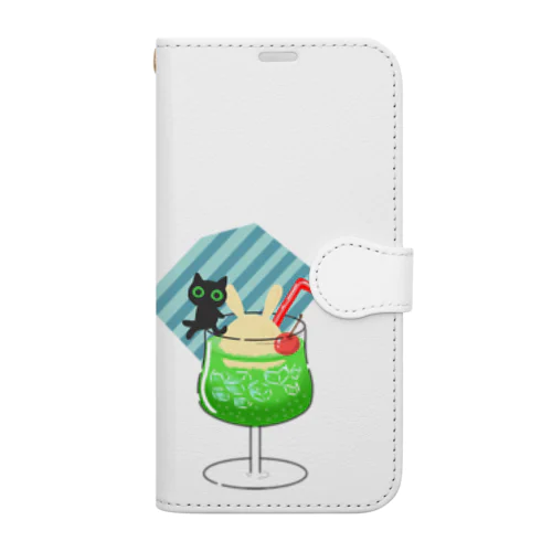 シュワシュワ　フチネコさん Book-Style Smartphone Case