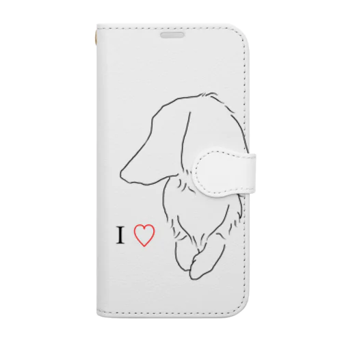 I LOVE Dachshund ♡ アイラブダックス Book-Style Smartphone Case