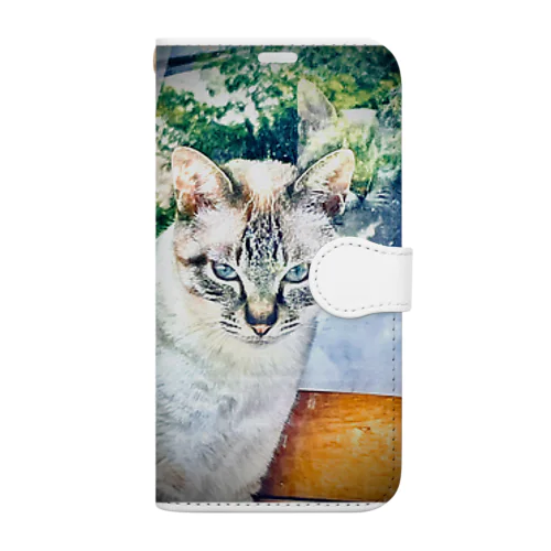 保護猫のカムイ君 Book-Style Smartphone Case
