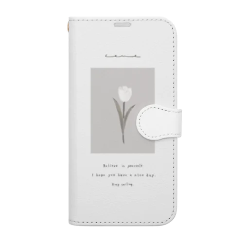 peach belly milk tea × sugar Tulip* Message Book-Style Smartphone Case