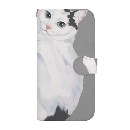 白黒ブチ猫 Book-Style Smartphone Case