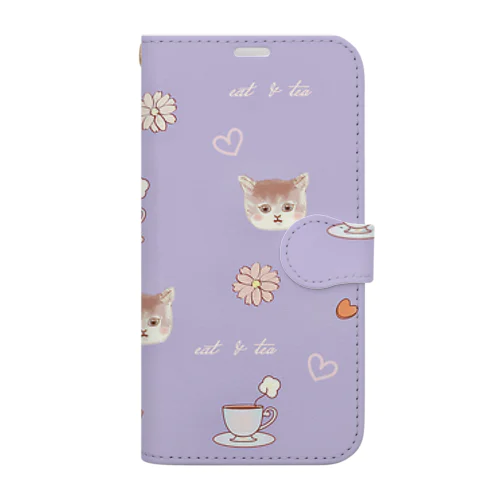 cat & tea 手帳型スマホケース