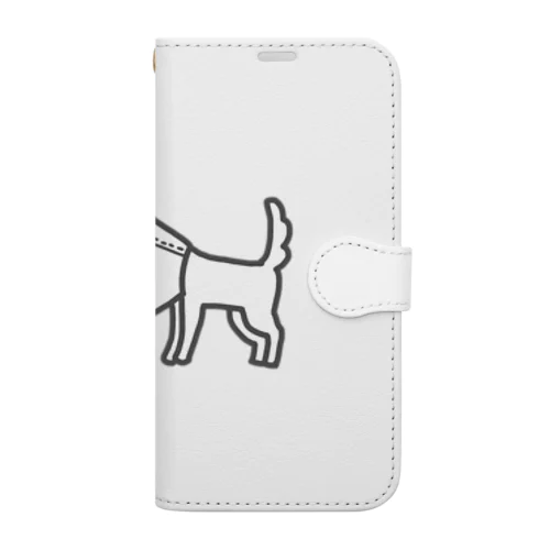 エリザベスカラーをつけた2匹の向かい合う犬(白い犬) Book-Style Smartphone Case