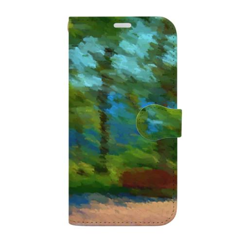 緑豊かな公園 Book-Style Smartphone Case