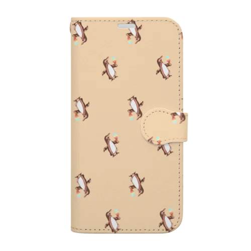 ガラパゴスペンギン模様 Book-Style Smartphone Case