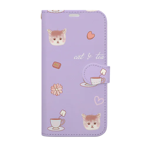  cat&tea 手帳型スマホケース