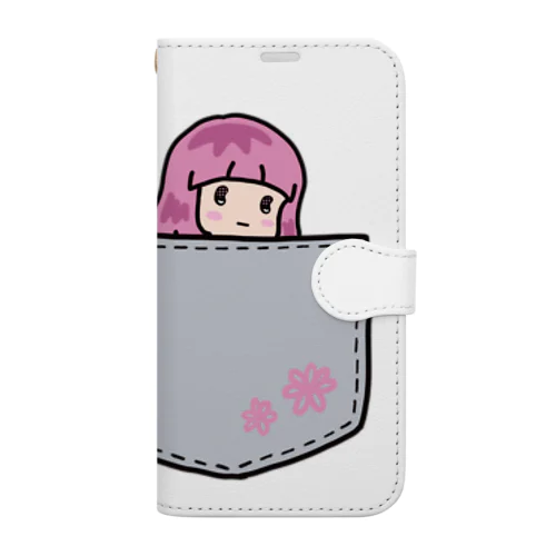 すん顔女子(おかっぱ) Book-Style Smartphone Case