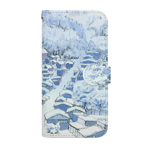 白川郷　冬 Book-Style Smartphone Case