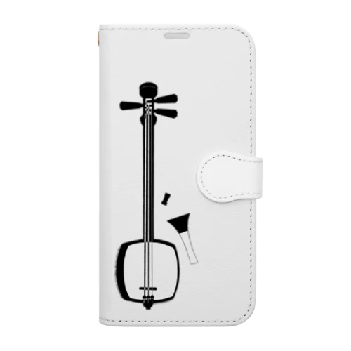 津軽三味線【朧月】 Book-Style Smartphone Case