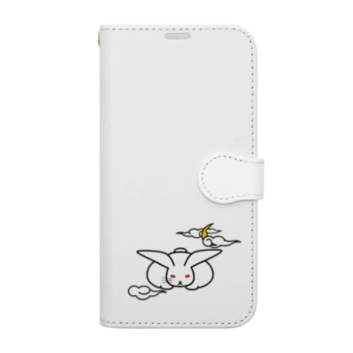 まむきうさぎと三日月 Book-Style Smartphone Case