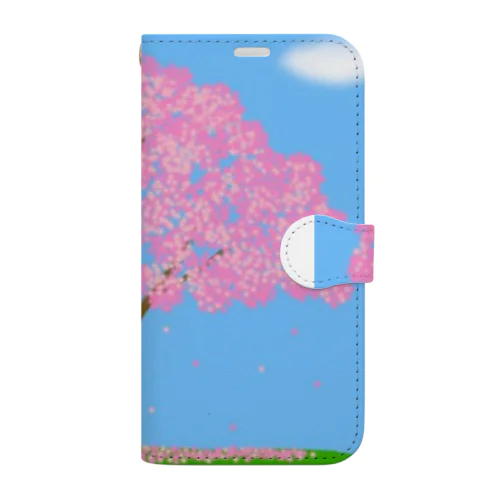 桜 手帳型スマホケース