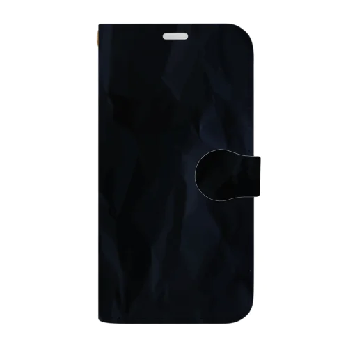 しわしわ紙（黒） Book-Style Smartphone Case