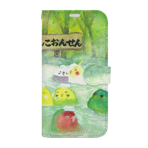 おんせんいんこたち Book-Style Smartphone Case