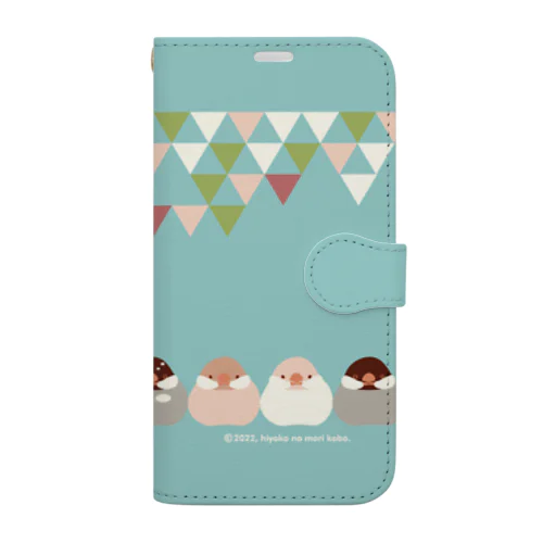 文鳥フラッグ（手帳ケース用） Book-Style Smartphone Case