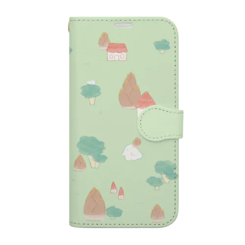 おいしいおばけ（たけのことブロッコリー） Book-Style Smartphone Case