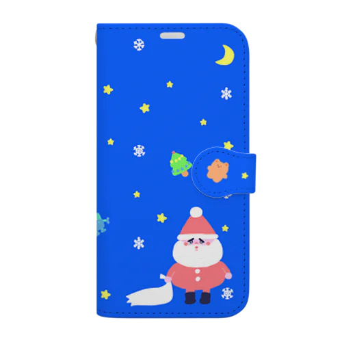 iPhone13用🌟期間限定販売🌟袋がやぶれて困ったサンタクロース Book-Style Smartphone Case