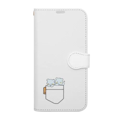 クンちゃんシロちゃん　ポケットもどき Book-Style Smartphone Case