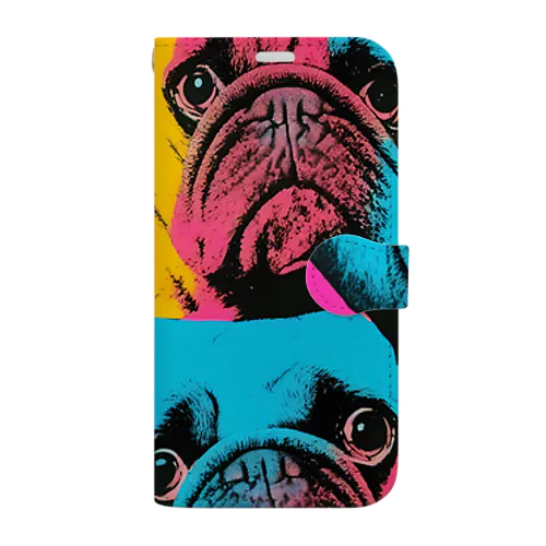 surprised face pug Book-Style Smartphone Case