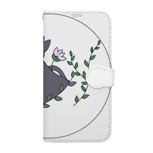 草と猫 Book-Style Smartphone Case