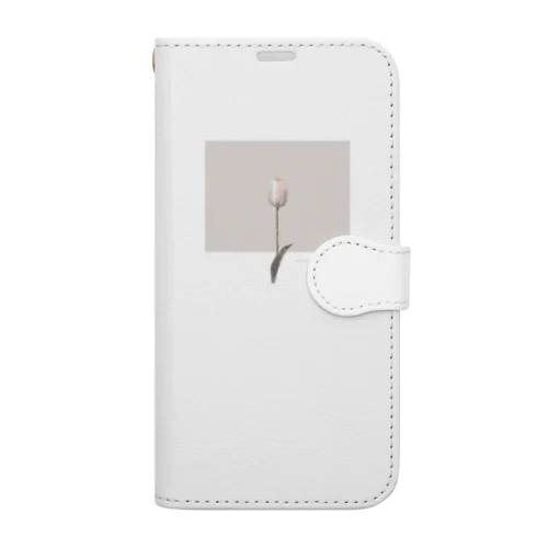 antique peach milk tea × logo message Book-Style Smartphone Case