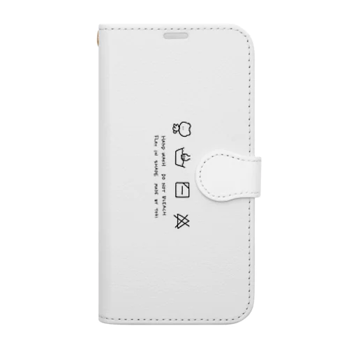 くまの洗濯表示 Book-Style Smartphone Case