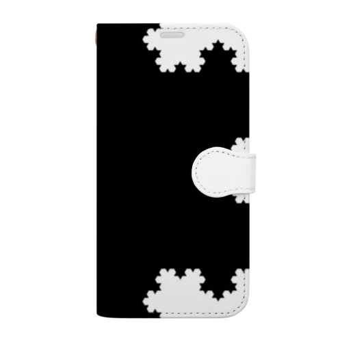 Fractal Koch Snowflake 手帳型スマホケース