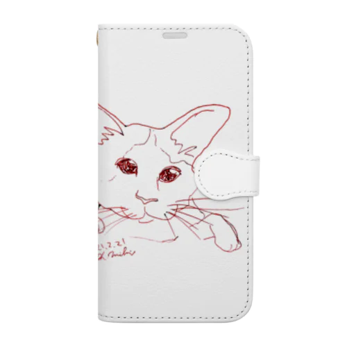 猫カフェ猫さんユル描画 Book-Style Smartphone Case