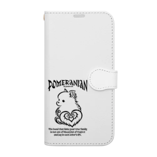 ポメラニアン トライバル柄 Book-Style Smartphone Case