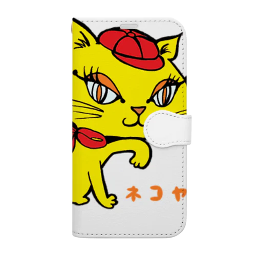 ねこや-ミミちゃんグッズ(猫家、straycat) Book-Style Smartphone Case