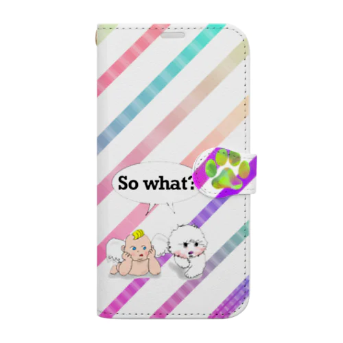 天使＆ビーちゃん　『だから何？』アイフォン13用 Book-Style Smartphone Case