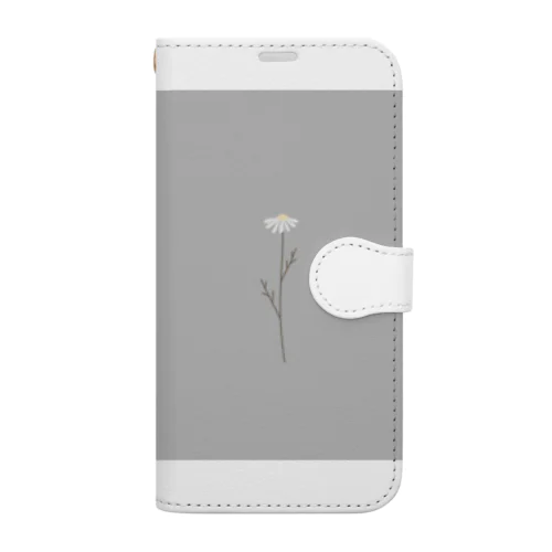 Whiteflower × Greengray Book-Style Smartphone Case