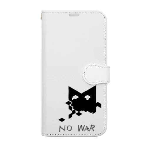 ＜NO WAR＞crying cat Book-Style Smartphone Case