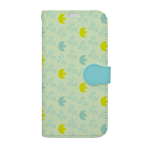 北欧柄　青い鳥 Book-Style Smartphone Case