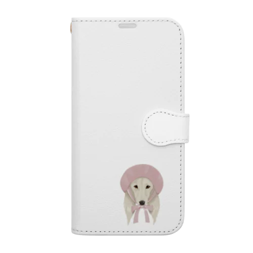 Saluki×ベレー帽 Book-Style Smartphone Case