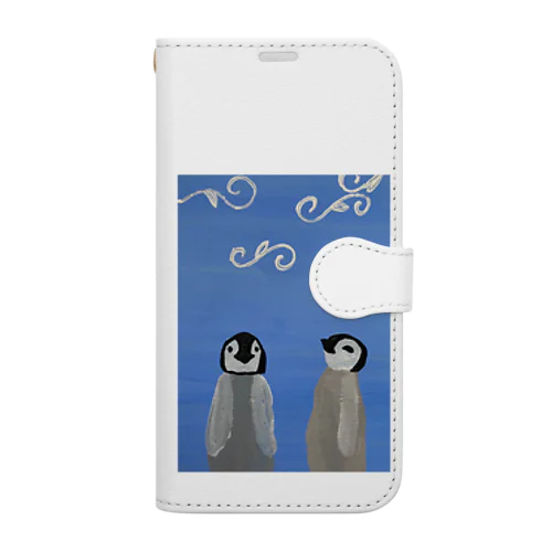 ペンギンの赤ちゃん達と唐草の風 Book-Style Smartphone Case