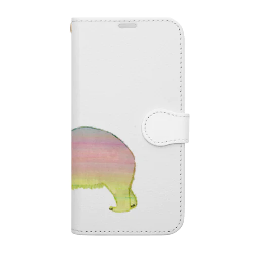 桜と菜の花(ボーダー) × ホッキョクグマ Book-Style Smartphone Case