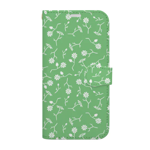 若草色と花 Book-Style Smartphone Case