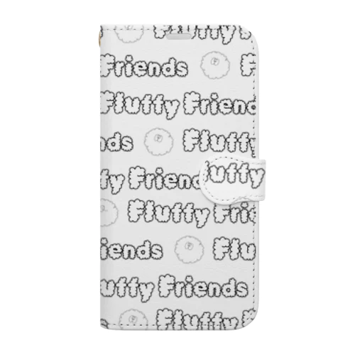 Fluffy Friends -logo pattern- 手帳型スマホケース