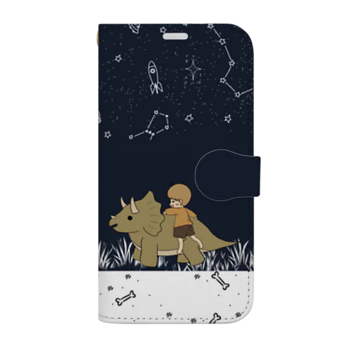 トリケラトプスとまーちゃん Book-Style Smartphone Case