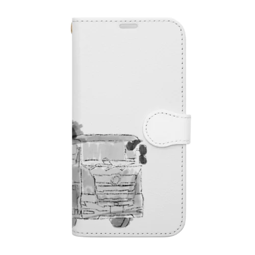 コンクリートポンプ車！その１　モノクロver. Book-Style Smartphone Case