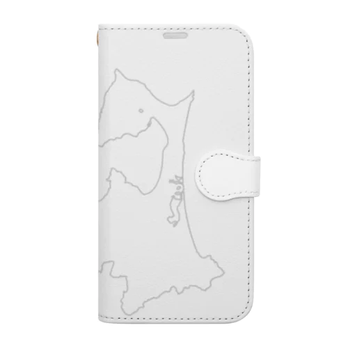 青森県の地図 手帳型スマホケース