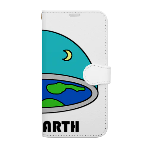 フラットアース　(FLAT　EARTH）透明背景 Book-Style Smartphone Case