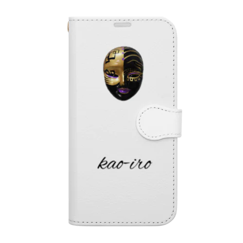 kao-iroフェイス（ブラック、ゴールド、幾何学） Book-Style Smartphone Case