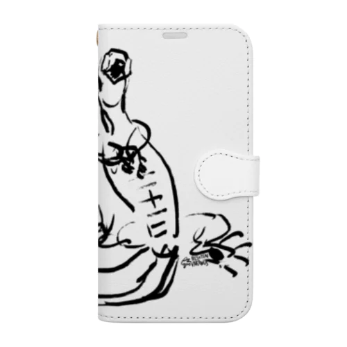 【黒】ヘソ天オオトカゲ / HESOTEN VARANUS Book-Style Smartphone Case