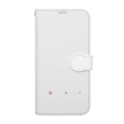 主張しないシンプルで淡い色彩のドット 手帳型スマホケース