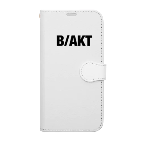 B/AKT　黒文字 手帳型スマホケース