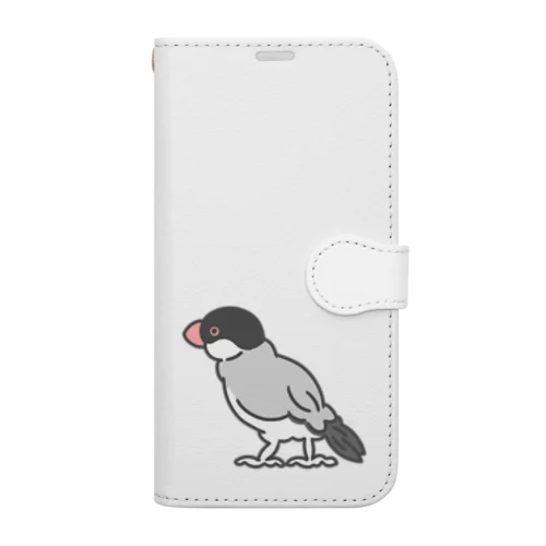 文鳥のすずあおくん 手帳型スマホケース