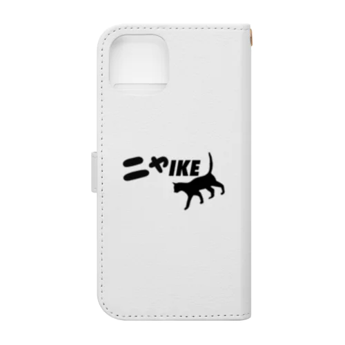 にゃIKE 白 Book-Style Smartphone Case