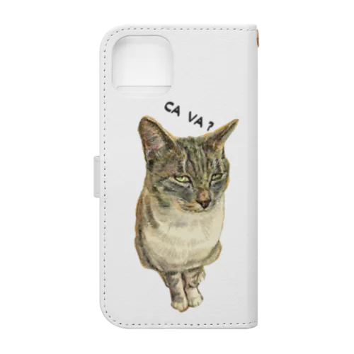 瞑想猫　Ca va?   Book-Style Smartphone Case